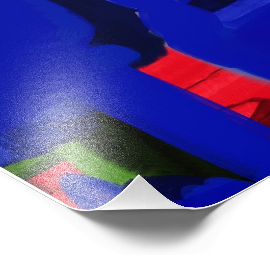 Risse im Blau, abstrakt Foto Afdruk (Hoek)