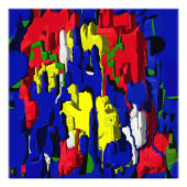 Risse im Blau, abstrakt Foto Afdruk (Voorkant)