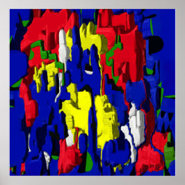 Risse im Blau, abstrakt Poster