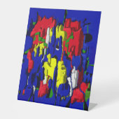 Risse im Blau, abstrakt Reclamebord Met Voetstuk (Voorkant)