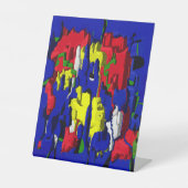 Risse im Blau, abstrakt Reclamebord Met Voetstuk (Voorkant)