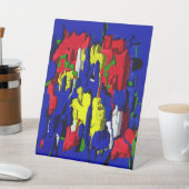 Risse im Blau, abstrakt Reclamebord Met Voetstuk (Insitu)