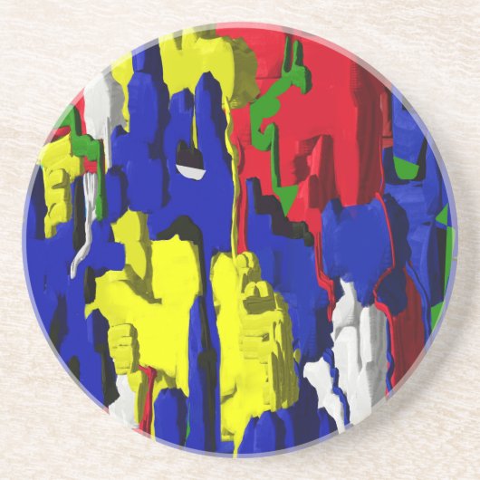 Risse im Blau, abstrakt Zandsteen Onderzetter (Voorkant)