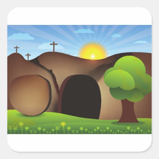 rist tomb vierkante sticker (Voorkant)