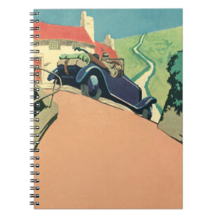 Rit met een vintage cabriolet in de provincie notitieboek