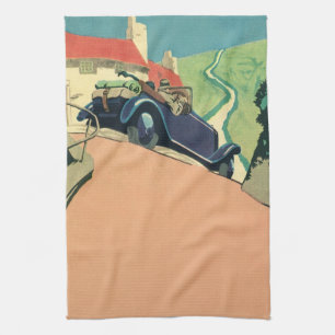 Rit met een vintage cabriolet in de provincie theedoek