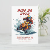 Rit op Over Snowboarden Verjaardagsfeestje Kaart (Staand voorkant)