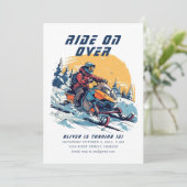 Rit op Over Snowboarden Verjaardagsfeestje Kaart (Staand voorkant)