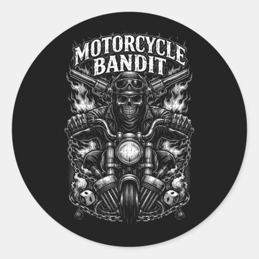 Rit van de ijzeren bandiet ronde sticker (Voorkant)