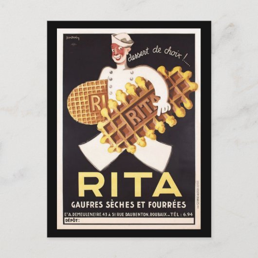Rita Biscuit Ad Briefkaart (Voorkant)