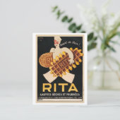 Rita Biscuits Vintage Ad Briefkaart (Staand voorkant)
