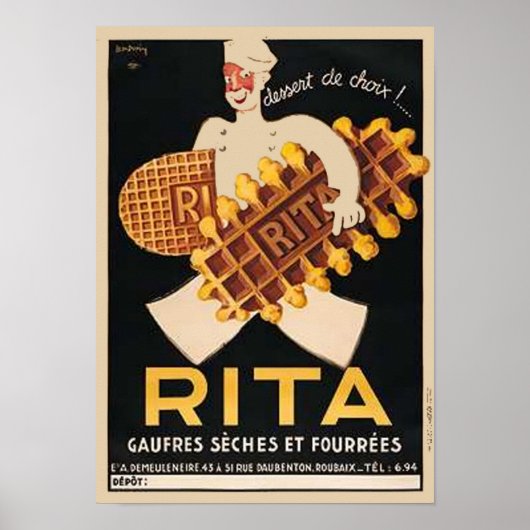 Rita Biscuits Vintage Ad Poster (Voorkant)