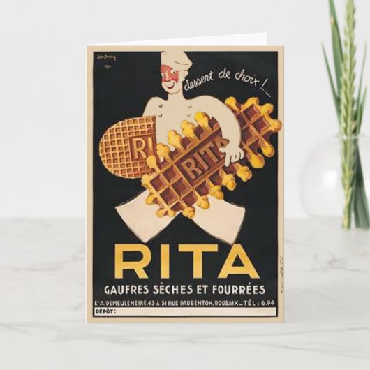 Rita Biscuits Vintage Advertentie Kaart (Voorkant)