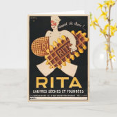 Rita Biscuits Vintage Advertentie Kaart (Gele Bloem)