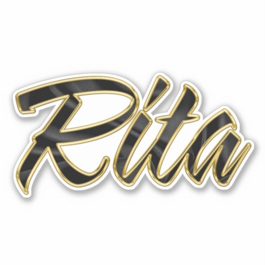 Rita black gold Lettering Aufkleber Sticker (Voorkant)