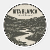 Rita Blanca National Grasslands Stream Ronde Sticker (Voorkant)