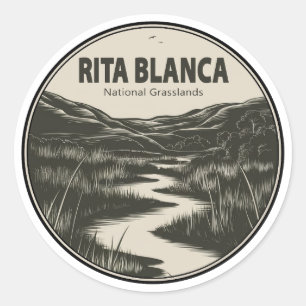 Rita Blanca National Grasslands Stream Ronde Sticker