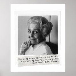 Rita Levi-Montalcini Citaat Vrouwen in de wetensch Poster