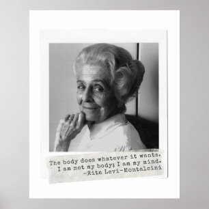 Rita Levi-Montalcini Citaat Vrouwen in de wetensch Poster
