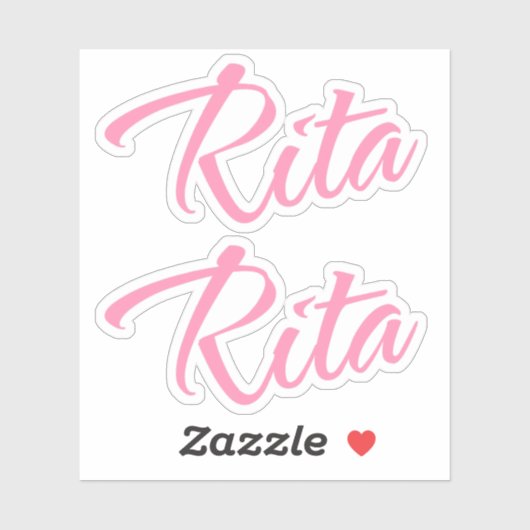 Rita naam roze cursief x2 sticker (Vel)