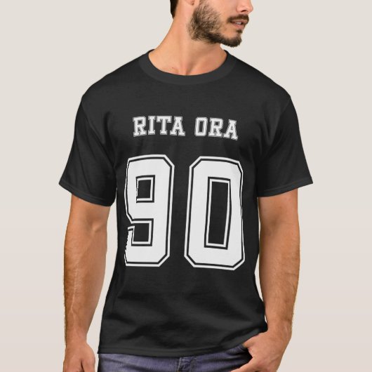 Rita Ora, 90 Jersey (Wit) T-shirt (Voorkant)