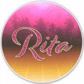 Rita Vorname Name golden pink Aufkleber Sticker (Voorkant)