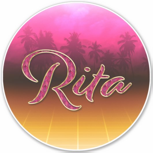 Rita Vorname Name golden pink Aufkleber Sticker (Voorkant)