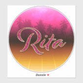 Rita Vorname Name golden pink Aufkleber Sticker (Vel)