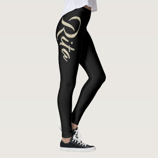 Rita white gold Handwriting Hose Leggings (Rechts)