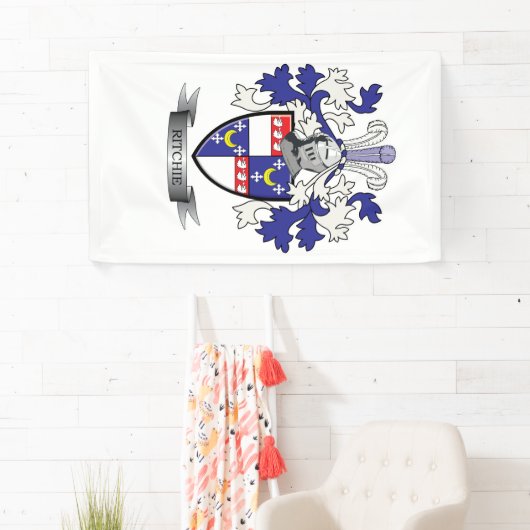 Ritchie Family Crest Coat of Arms Spandoek (Insitu)