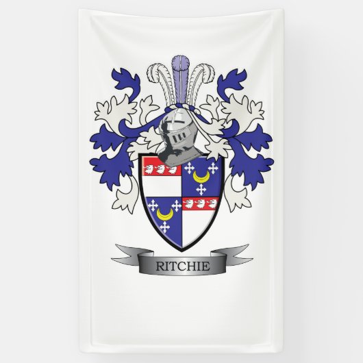 Ritchie Family Crest Coat of Arms Spandoek (Verticaal)