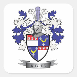 Ritchie Family Crest Coat of Arms Vierkante Sticker