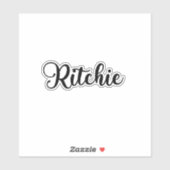 Ritchie Naam - Handgeschreven kalligrafie Sticker (Vel)