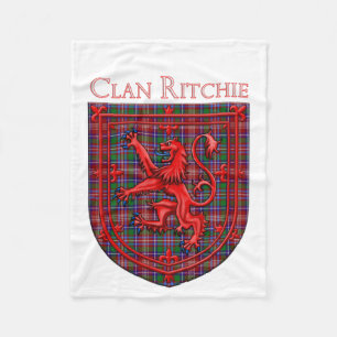 Ritchie Tartan Scottish Plaid Lion Rampant Fleece Deken