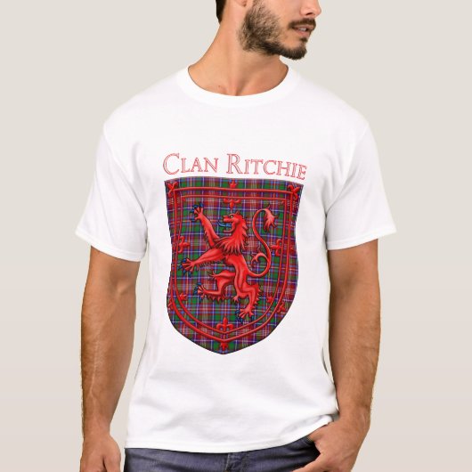 Ritchie Tartan Scottish Plaid Lion Rampant T-shirt (Voorkant)