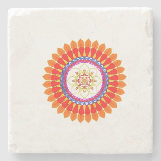 Ritme Euphorie Mandala Stenen Onderzetter (Voorkant)