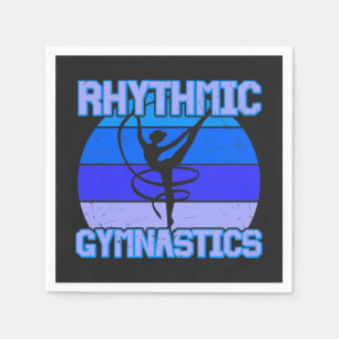 Ritme gymnastiek in blauw/paars overstuur servet