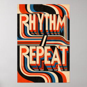 Ritme Herhaal Retro Geometrische Typografie Muurku Poster