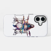 Ritme in Beweging: Drummer Prestatie Poster iPhone 16 Hoesje (Achterkant horizontaal)