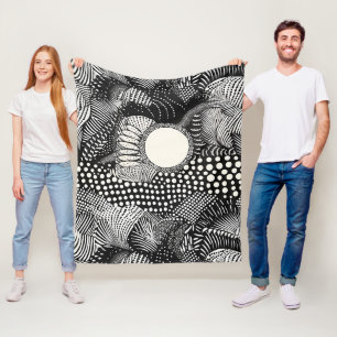 Ritme in zwart en wit – Abstract monochroom Fleece Deken