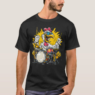 Ritme Kip Met Drums Voor Drummer T-shirt
