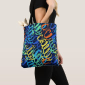 Ritme & Kleur" Handgeschilderd Abstract Tote Bag (Dichtbij)