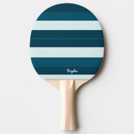 Ritme Strepen Horizontale Lijnen Zee Blauw Wit Tafeltennisbatje