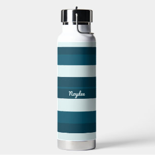 Ritme Strepen Horizontale Lijnen Zee Blauw Wit Waterfles