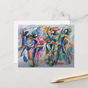 Ritme van Beweging Abstracte Dansers Ansichtkaart Briefkaart