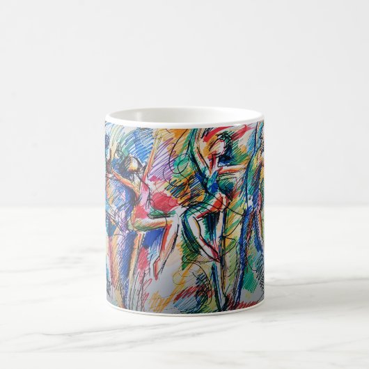 Ritme van Beweging Abstracte Dansers Klassieke Mok (Center)
