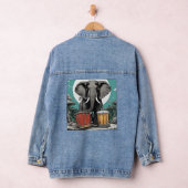 Ritme van Chaos: De Drumbeating Olifant Denim Jacket (Hangar)
