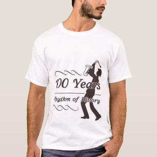 Ritme van de Geschiedenis Jazz Saxofoon 100 Jaar E T-shirt