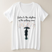 Ritme van de Regen Vrouwen Grote Maat T-shirt (Design voorkant)