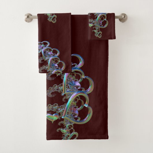 ritme van de set hartenhanddoeken bad handdoek (Insitu)